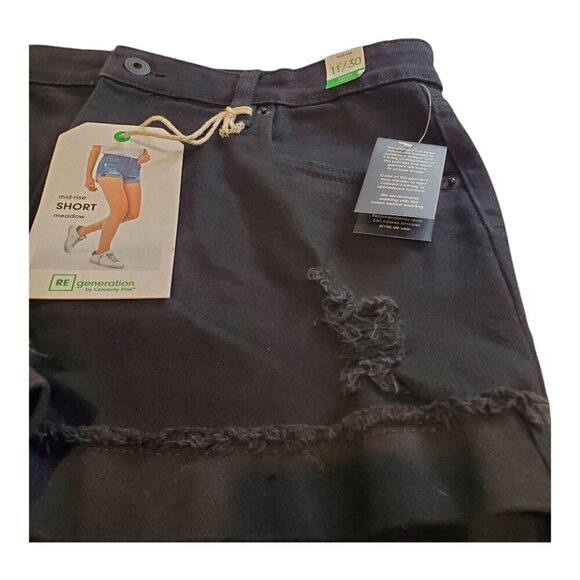 NWT REgeneration by Celebrity Pink SZ 11/30 Meadow Mid-rise Black Denim Jean Sho - Picture 4 of 9